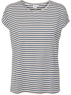 Vero Moda Vmava plain ss top stripe ga jrs n Blauw - L