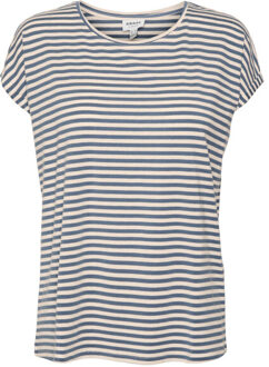 Vero Moda Vmava plain ss top stripe ga jrs n - maat XS Blauw