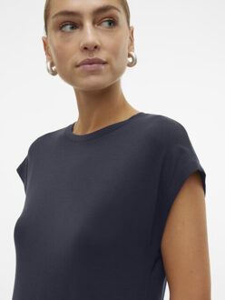 Vero Moda Vmava sl knee dress navy Blauw - 38