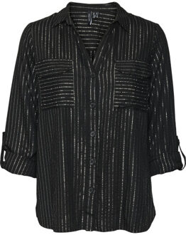 Vero Moda Vmbumpy ls glitter shirt wvn ga noo - maat S Zwart