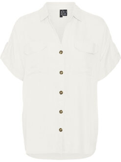 Vero Moda Vmbumpy s/s shirt wvn ga noos Wit