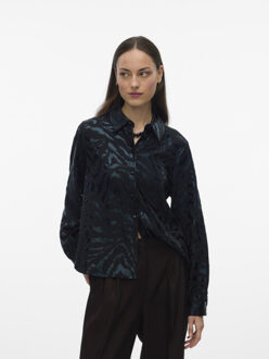 Vero Moda vmcarla foil l/s shirt wvn ga 10335241 - Zwart