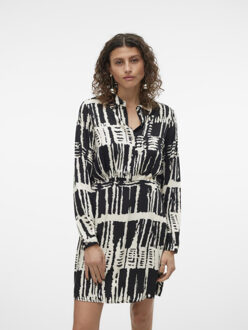 Vero Moda Vmcindy cleo ls short shirtdress dessin Zwart - 36