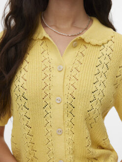 Vero Moda Vmdaria ss poloneck cardigan Goud