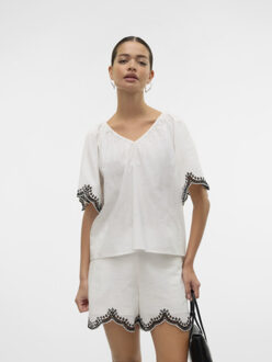 Vero Moda Vmdiana 24 v-neck top wvn btq off-white - maat S Ecru