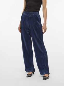 Vero Moda Vmduvi hw wide pant jrs btq ga navy Blauw - L