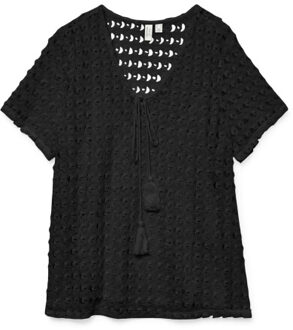 Vero Moda Vmdylie ss v-neck top wvn btq ga - Zwart