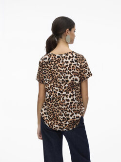 Vero Moda Vmeasy joy ss top wvn ga dessin Bruin - XS