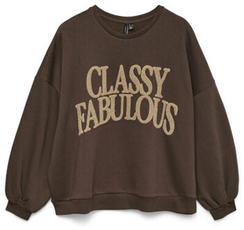 Vero Moda Vmfabia sl brushed sweat exp Bruin