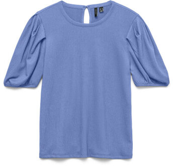 Vero Moda Vmgelina ss top jrs exp - maat M Blauw