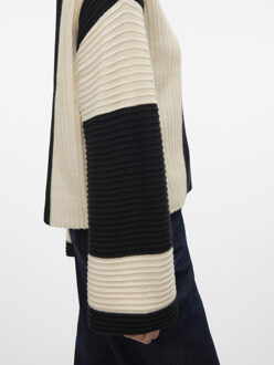 Vero Moda Vmgigi ls o-neck pullover lcs rep dessin Zwart