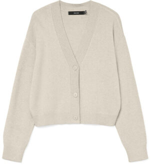 Vero Moda Vmgold art ls v-neck cardigan beige Ecru