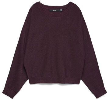 Vero Moda Vmhappyglitter ls o-nk batwing pull Paars