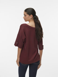 Vero Moda Vmia 2/4 v-neck top jrs btq - maat XS Rood