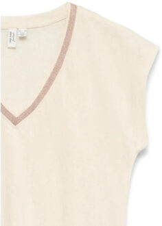 Vero Moda Vmilma s/l v-neck top jrs btq Beige