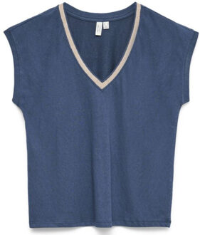 Vero Moda Vmilma s/l v-neck top jrs btq Blauw - XS