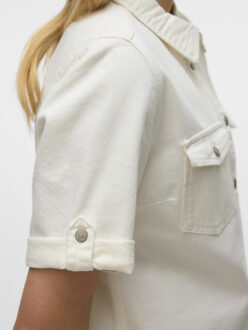 Vero Moda Vmjennie ss short denim dress mix n Wit
