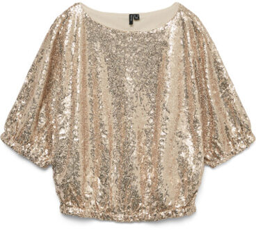 Vero Moda Vmkaje ss balloon short sq top jrs Beige - XL