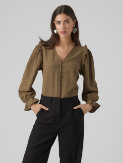 Vero Moda Vmkarin vera ls shirt wvn dessin - maat S Groen