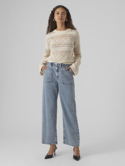 Vero Moda Vmlamar ls o-neck pullover beige Ecru - XS