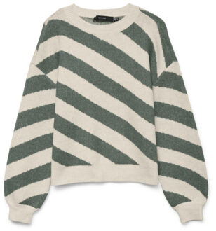 Vero Moda Vmlara ls o-neck pullover boo rep ecru dessin