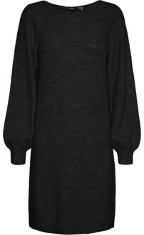 Vero Moda Vmlefile balloon ls boatneck dress Zwart
