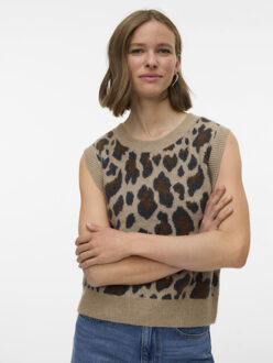 Vero Moda vmleila sl o-neck vest btq 10336933 silver mink Ecru - L