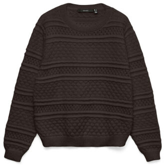 Vero Moda Vmleo ls o-neck pullover bf Bruin
