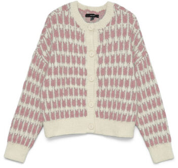 Vero Moda vmlisa ls o-neck cardigan 10336622 rose elegance stitch Ecru