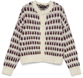 Vero Moda Vmlisa ls o-neck cardigan ecru dessin