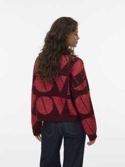 Vero Moda Vmlove ls o-neck pullover boo Rood