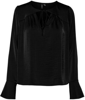 Vero Moda Vmmary ls string top wvn ga - Zwart