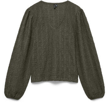 Vero Moda Vmmerel ls v-neck top jrs exp Groen - S