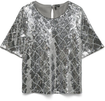 Vero Moda Vmmilka 2/4 top wvn Grijs - L