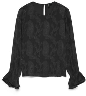 Vero Moda Vmmishi ls top wvn - maat L Zwart