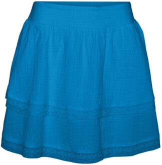 Vero Moda Vmnatali hw short lace skirt wvn ga kobalt Blauw - XS