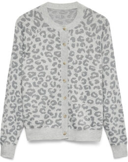 Vero Moda vmnoelle ls leo knit cardican exp 10343621 light grey melange Grijs