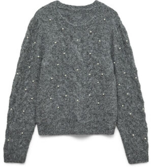 Vero Moda Vmnovah ls pearl puff pullover sb Grijs
