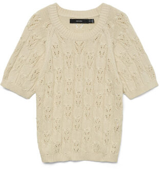 Vero Moda vmprecious 2/4 o-neck pullover 10328198 birch Ecru
