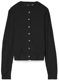 Vero Moda vmsaba plain ls o-neck cardigan noo 10331771 - Zwart - XS