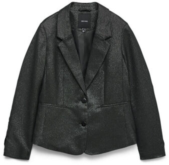 Vero Moda Vmsafina ls fitted shiny blazer Zwart