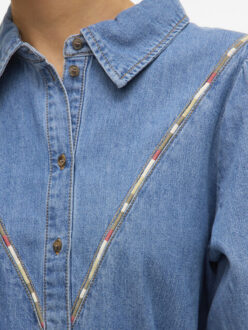 Vero Moda Vmtolla ls shirt yo371 blue denim Blauw