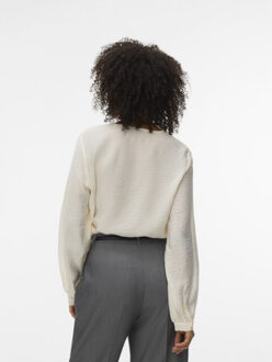 Vero Moda vmurli v-neck ls top wvn ga 10338835 cloud dancer Ecru