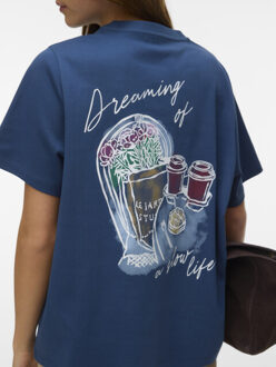 Vero Moda Vmvera caty ss top box jrs Blauw - XL