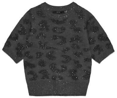 Vero Moda vmzuzu 2/4 o-neck pullover 10339441 dark grey melange Houtskool - L