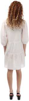 Vero Moda Women's Vero Moda Pretty 3/4 Sleeve Short Dress in White Wit - EU 42 / UK 14