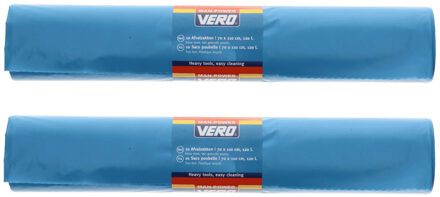 Vero Vuilniszakken - 120 liter - 30x stuks - grote afvalzakken - blauw - 110 x 70 cm