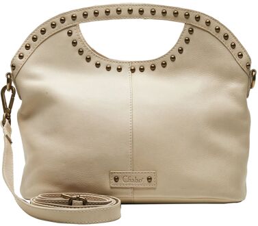 Verona Handtas - met schouderband - creme damestas Beige - H 19 x B 30 x D 11 cm