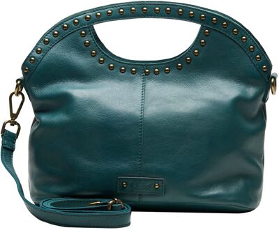 Verona Handtas - met schouderband - zee blauw damestas - H 19 x B 30 x D 11 cm