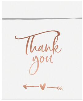 Verpakking zakjes 'Thank You' (6st) Goud - Brons
